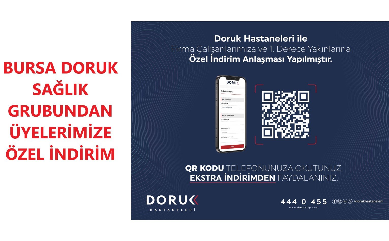 DORUK SAĞLIK GRUBUNDAN ÜYELERİMİE ÖZEL İNDİRİM