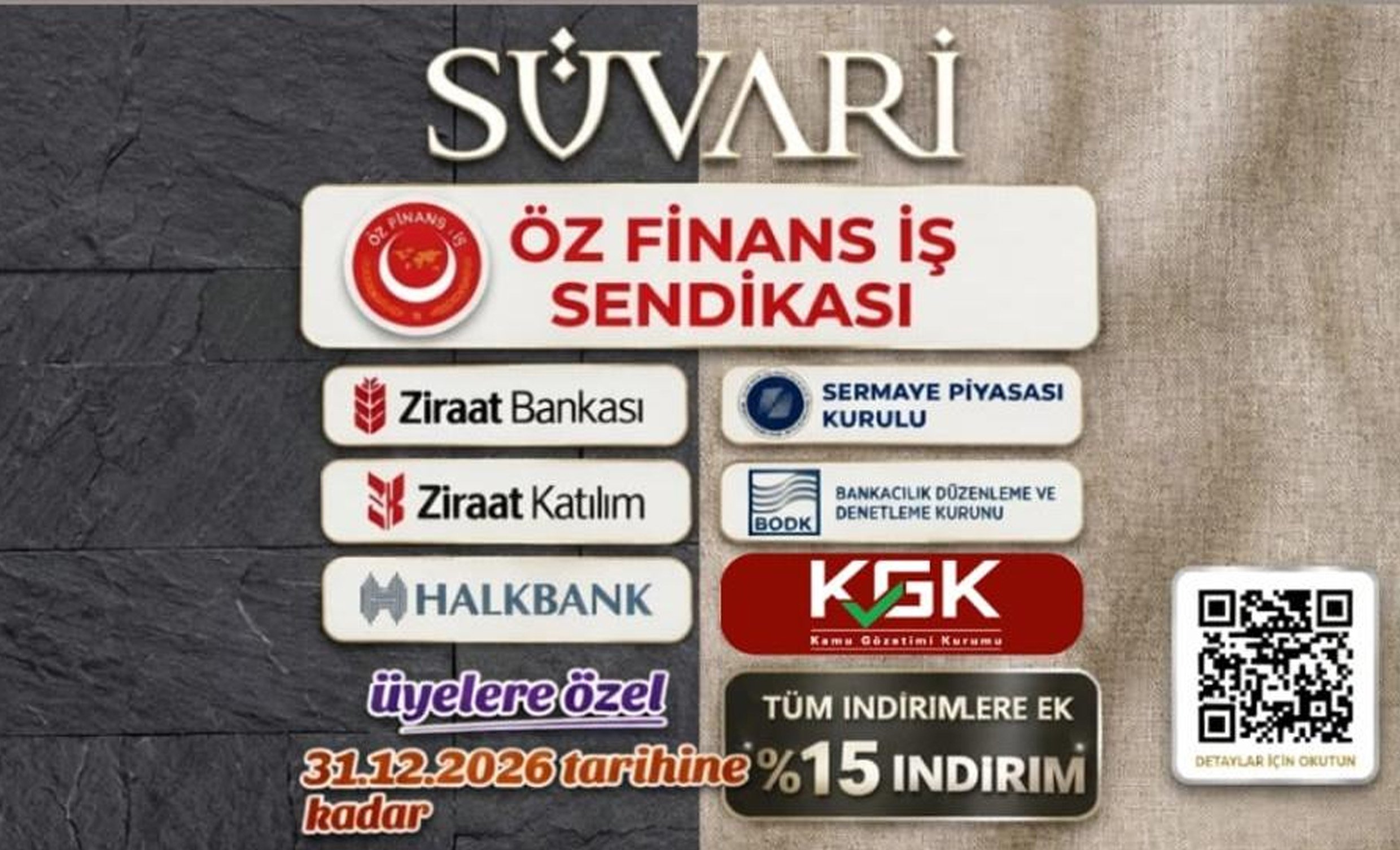 SÜVARİ GİYİM MAĞAZALARI İLE ÜYELERİMİZE ÖZEL YÜZDE 15 İNDİRİM
