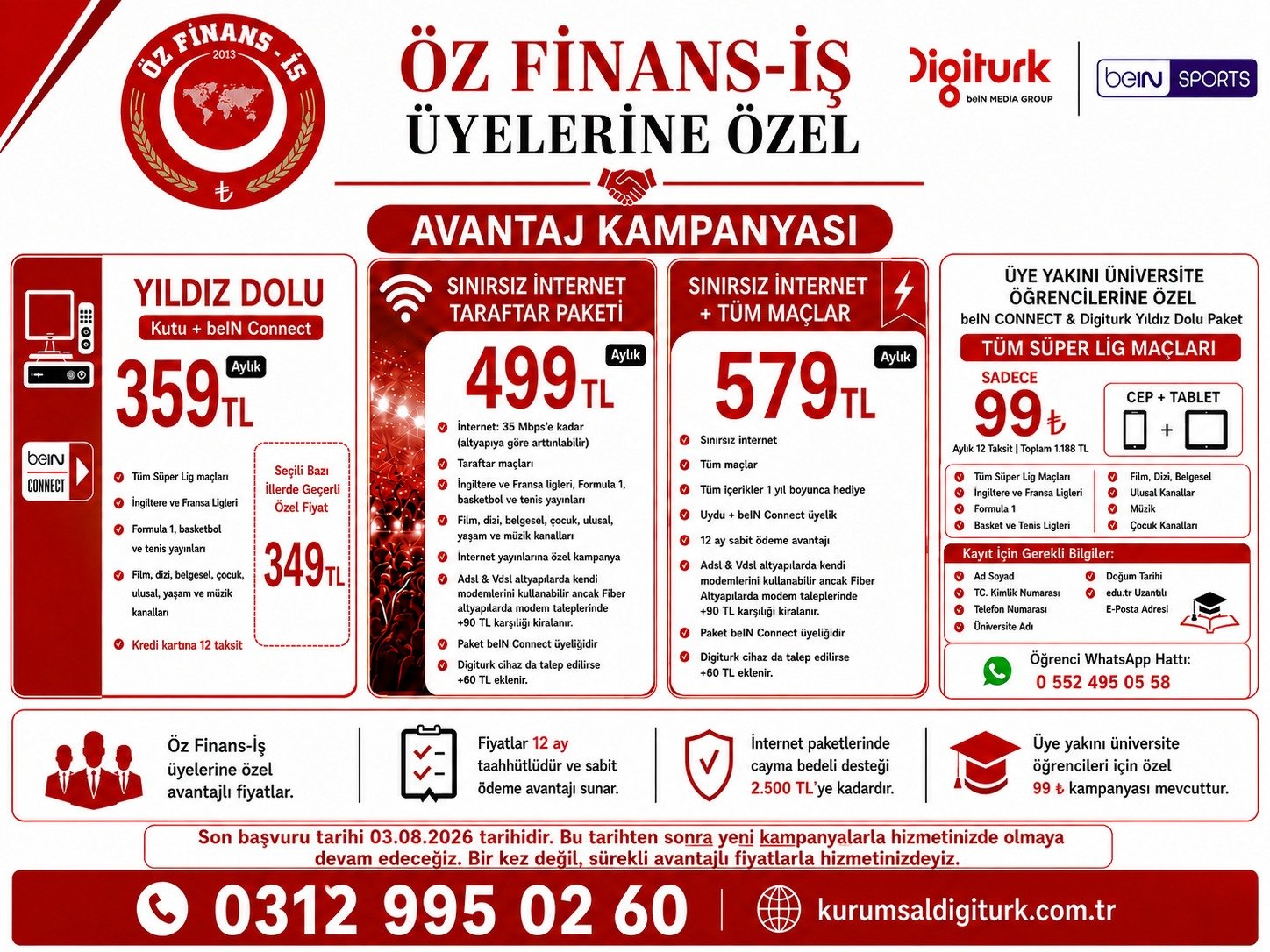 DİGİTURK'TEN ÜYELERİMİZE ÖZEL İNDİRİM