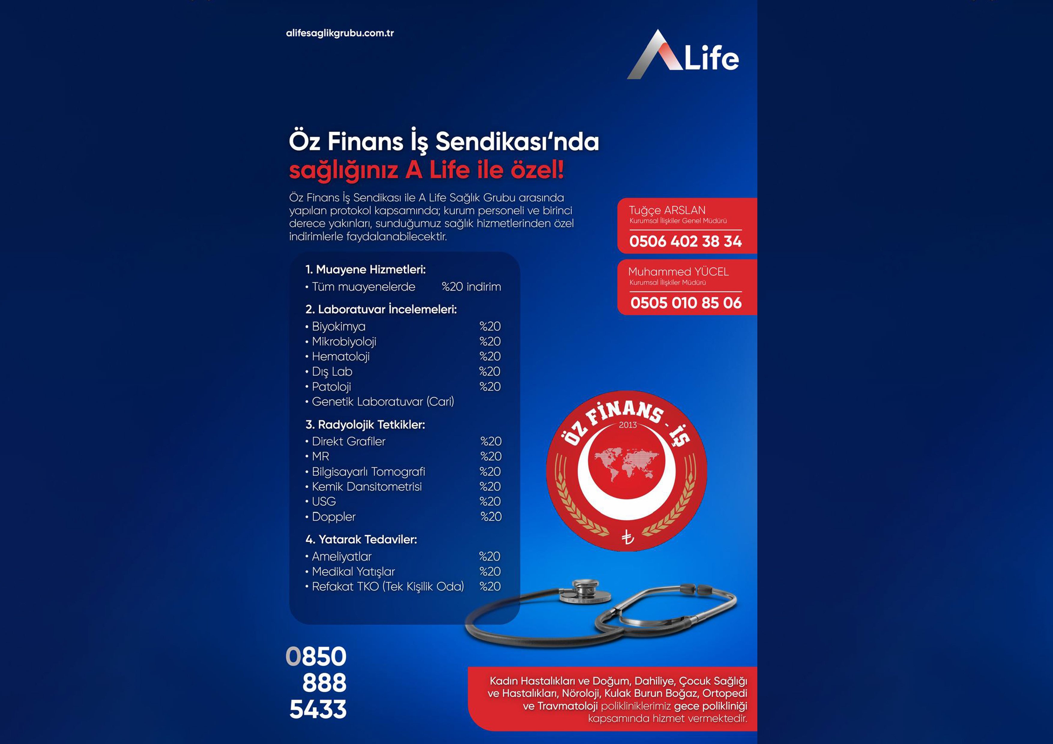 A LİFE SAĞLIK GRUBUNDAN ÜYELERİMİZE ÖZEL İNDİRİM