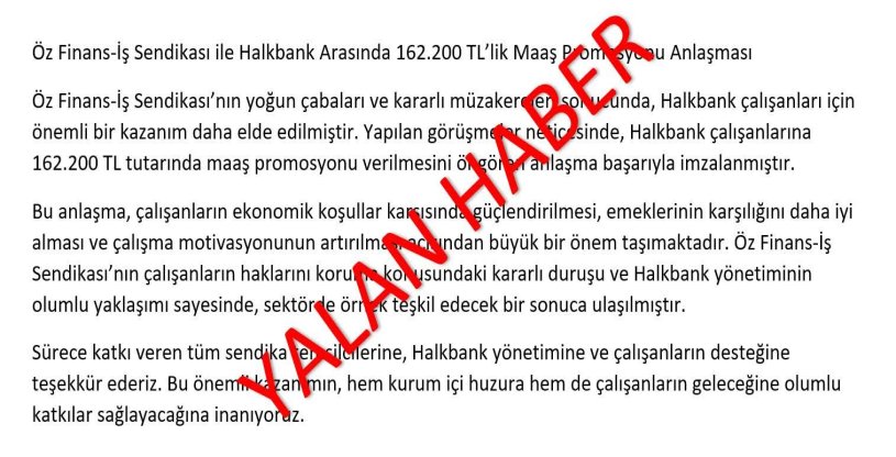 GENEL BAŞKANIMIZ SAYIN EROĞLU'NDAN YALAN HABER AÇIKLAMASI