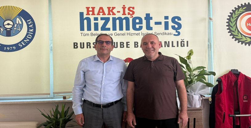 KOP, HİZMET-İŞ SENDİKASI BURSA 1 NOLU ŞUBE BAŞKANI ENGİN'E 'HAYIRLI OLSUN' ZİYARETİNDE BULUNDU